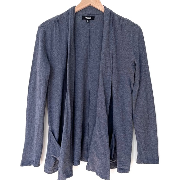 Threads by Saks Fifth Ave Gray Cotton Cardigan with Pockets - Picture 2 of 7
